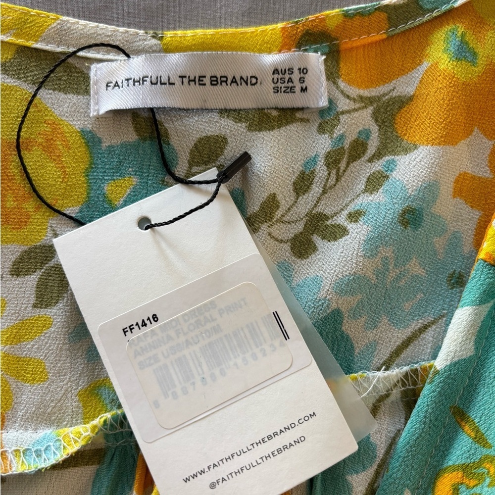 Faithful the Brand Anthropologie Rafa Midi Dress Annina Floral Print Feminine 6 - Picture 5 of 10